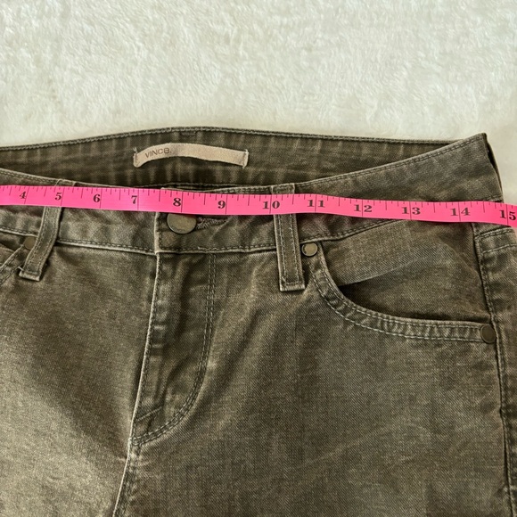 Vince Crop Skinny Ankle Jean Olive Green Size 27 - Picture 11 of 15
